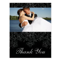 La photo florale noire élégante de mariage de remo cartes postales