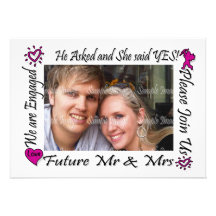 La photo rose de couples de fiançailles PERSONNALI Invitations Personnalisées