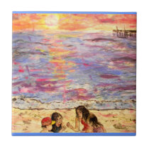 la plage badine l'art carreaux