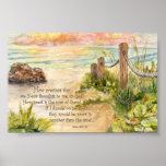 La plage signale le Lever de soleil-Psaume 139 Poster