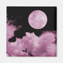 LA PLEINE LUNE OPACIFIE LE ROSE MAGNETS POUR RÉFRIGÉRATEUR