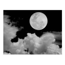 LA PLEINE LUNE OPACIFIE NOIR ET BLANC CARTES POSTALES