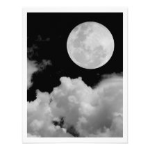 LA PLEINE LUNE OPACIFIE NOIR ET BLANC INVITATIONS