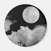 LA PLEINE LUNE OPACIFIE NOIR ET BLANC MAGNETS