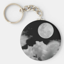 LA PLEINE LUNE OPACIFIE NOIR ET BLANC PORTE-CLÉS