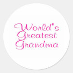 La plus grande grand-maman des mondes autocollant rond