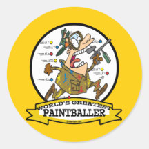 LA PLUS GRANDE PAINTBALLER BANDE DESSINÉE D'HOMMES ADHÉSIF ROND