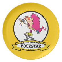 LA PLUS GRANDE ROCKSTAR BANDE DESSINÉE DE FEMELLE  ASSIETTES POUR SOIRÉE