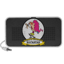 LA PLUS GRANDE ROCKSTAR BANDE DESSINÉE DE FEMELLE  HAUT-PARLEURS ORDINATEUR PORTABLE