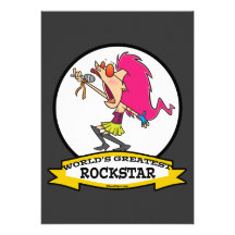 LA PLUS GRANDE ROCKSTAR BANDE DESSINÉE DE FEMELLE  INVITATION PERSONNALISÉE