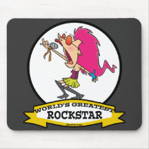 LA PLUS GRANDE ROCKSTAR BANDE DESSINÉE DE FEMELLE  TAPIS DE SOURIS
