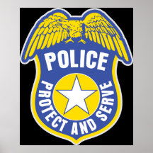 La police protège et sert l'insigne posters