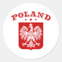 La Pologne Adhésif Rond