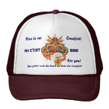 La position anglaise d'écrevisses de mardi gras ve casquette de camionneur