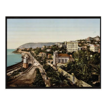 La promenade, classique Photochro de San Remo, la  Carte Postale