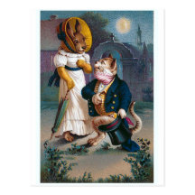 "La proposition" Valentine vintage Carte Postale