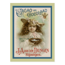 La publicité vintage de chocolat cartes postales