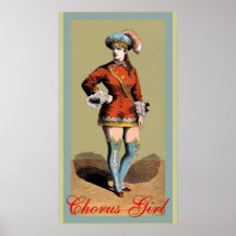 La publicité vintage de ~ de fille de choeur poster
