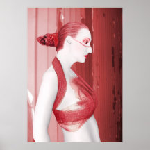 La rayure rouge - autoportrait poster