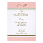 La rayure simple rougissent menu rose de mariage invitations personnalisables