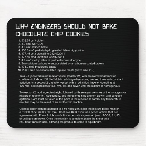 La recette Mousepad de l'ingénieur Tapis De Souris