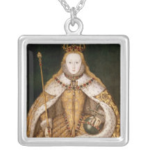 La Reine Elizabeth I dans des robes longues de cou Pendentif