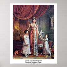 La Reine et ses filles par Jean-Baptiste Wicar Affiche