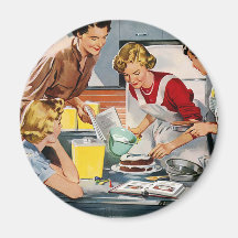 La rétro annonce vintage de femmes nous a laissés  aimants pour réfrigérateur