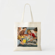 La rétro annonce vintage de femmes nous a laissés  sacs de toile