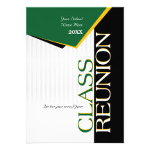 La Réunion personnalisable de classe de vert et d' Cartons D'invitation