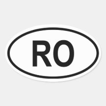 La Roumanie "RO " Stickers Ovales