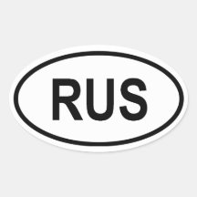 La Russie "RUS " Stickers Ovales