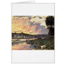 La Seine chez Bougival le soir (1870) Cartes De Vœux