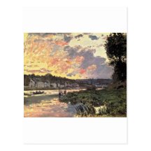 La Seine chez Bougival le soir (1870) Carte Postale