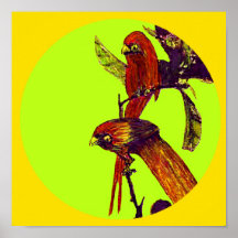 La série YellowPantone1485cSqCircl d'artiste de MU Poster