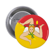 La Sicile, Italie Badges Avec Agrafe