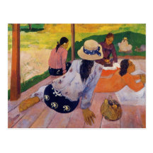 La sièste - carte postale de Paul Gauguin