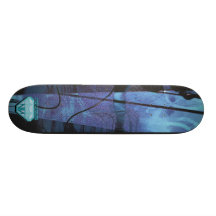 La signature cyan de écoute de brouillard plateaux de skate