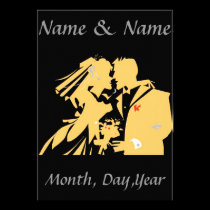 La silhouette de couples de mariage, éditent le te invitations