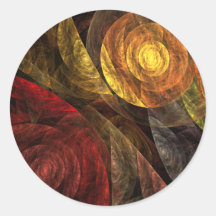 La spirale de l'autocollant rond d'art abstrait de