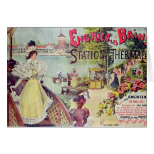 La station thermale d'Enghien-les-Bains, France Carte De Vœux