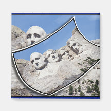 La TA Rushmore - carte postale pittoresque courbée Aimants Pour Réfrigérateur