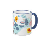 La tasse d'amis de vache marine et de poissons tasses