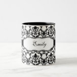 La tasse de damassé ajoutent votre nom