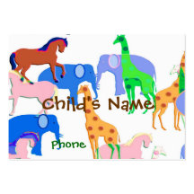 La télécarte des enfants d'animaux modèles de cartes de visite