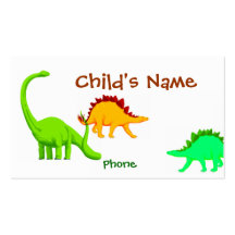 La télécarte des enfants de dinosaure cartes de visite personnelles