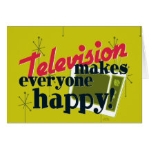 La télévision rend chacun heureux ! carte de vœux