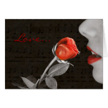 la tentation rouge de notes noires de musique s'es carte de vœux