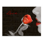 la tentation rouge de notes noires de musique s'es cartes postales