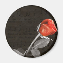 la tentation rouge de notes noires de musique s'es magnets pour réfrigérateur